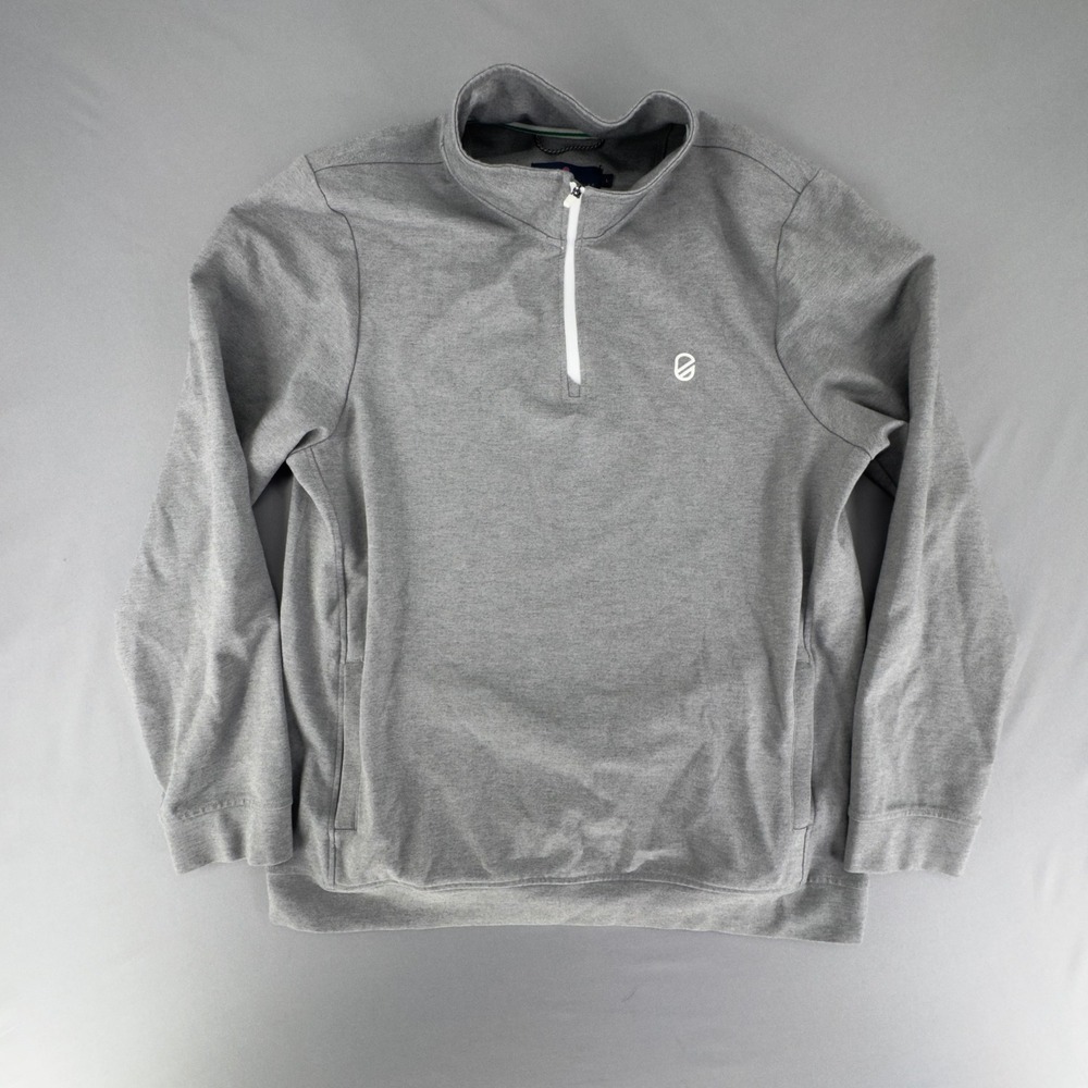 Extracurricular Mens Quarter Zip Pullover Heather Gray Performance Golf Shirt L